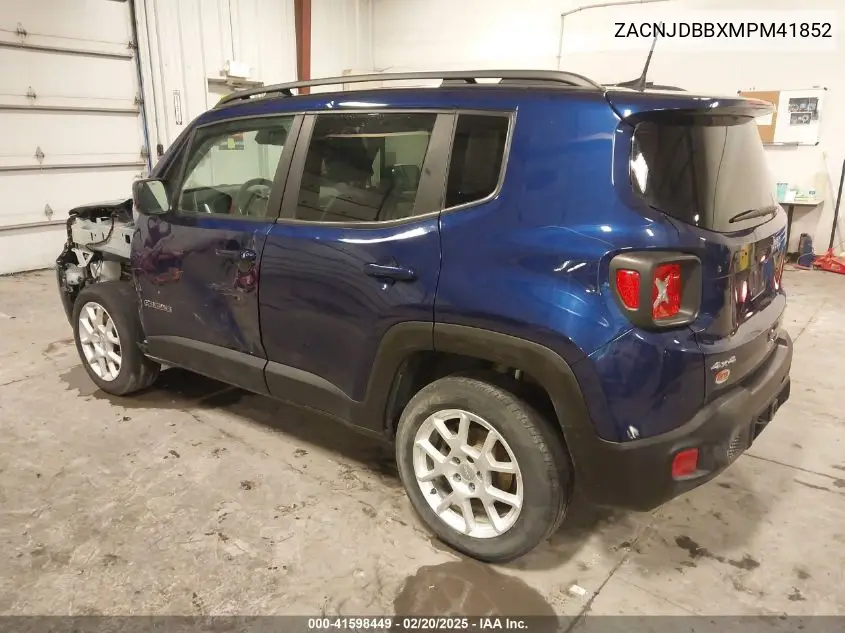 2021 Jeep Renegade Latitude 4X4 VIN: ZACNJDBBXMPM41852 Lot: 41598449