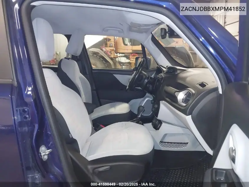 2021 Jeep Renegade Latitude 4X4 VIN: ZACNJDBBXMPM41852 Lot: 41598449