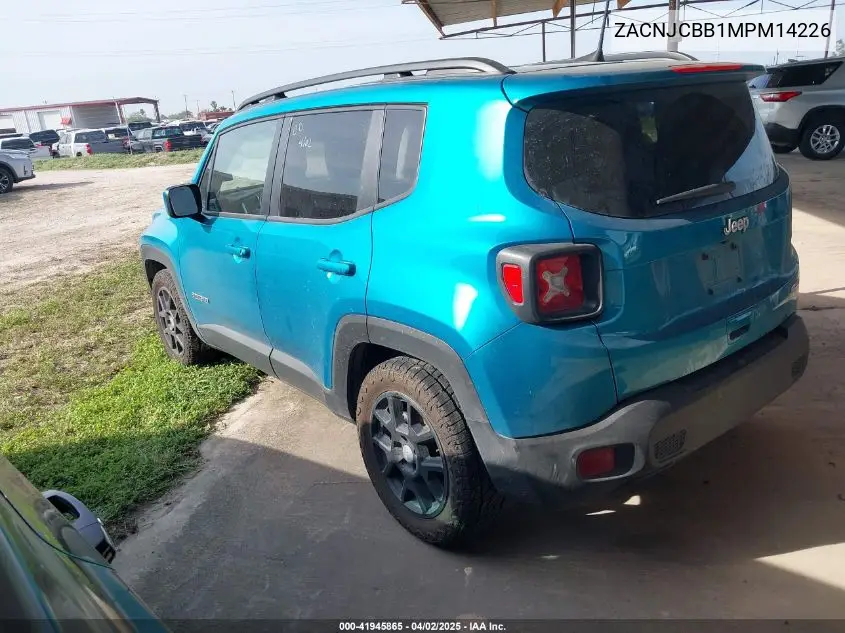 2021 Jeep Renegade Latitude Fwd VIN: ZACNJCBB1MPM14226 Lot: 41945865
