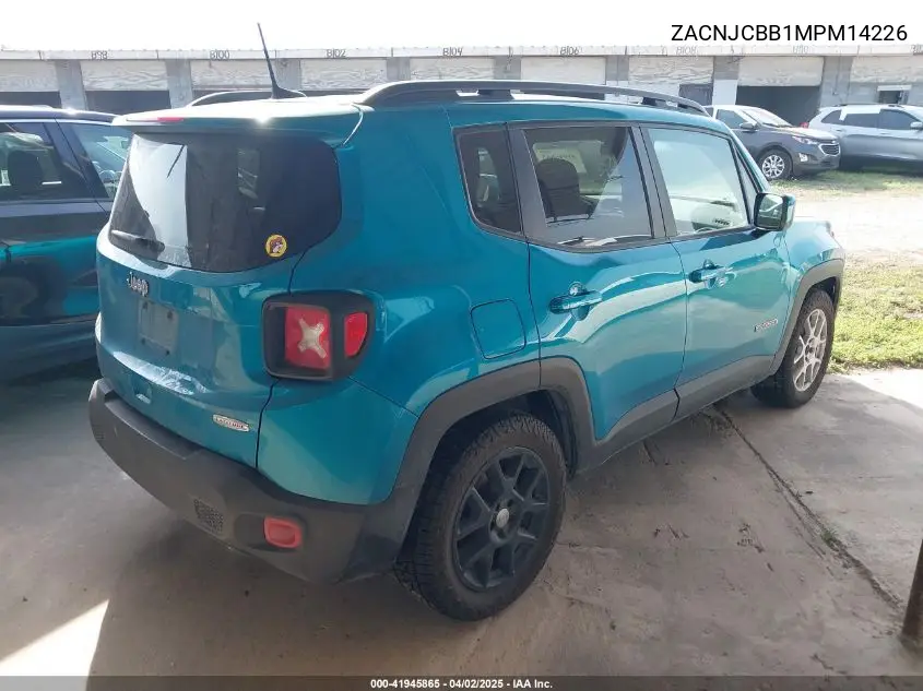 2021 Jeep Renegade Latitude Fwd VIN: ZACNJCBB1MPM14226 Lot: 41945865