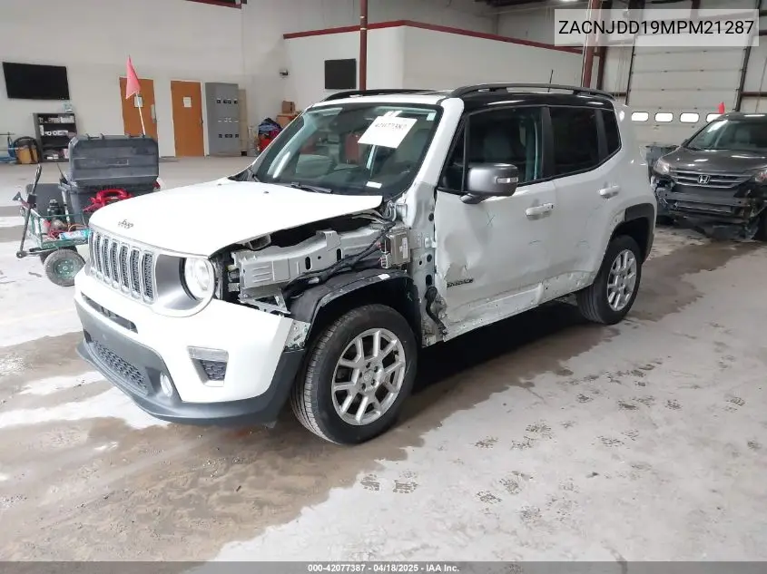 2021 Jeep Renegade Limited 4X4 VIN: ZACNJDD19MPM21287 Lot: 42077387