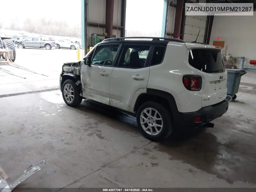 2021 Jeep Renegade Limited 4X4 VIN: ZACNJDD19MPM21287 Lot: 42077387