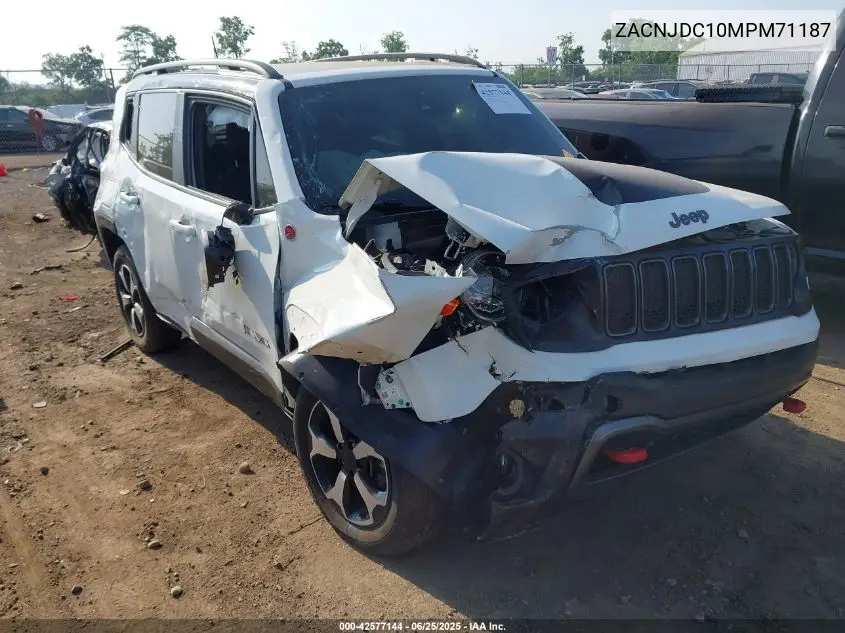 2021 Jeep Renegade Trailhawk VIN: ZACNJDC10MPM71187 Lot: 42577144