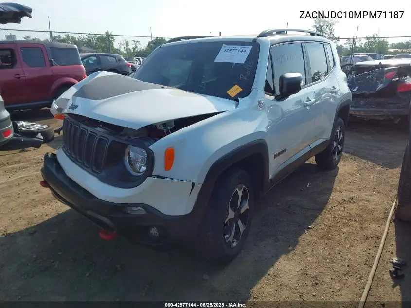 2021 Jeep Renegade Trailhawk VIN: ZACNJDC10MPM71187 Lot: 42577144