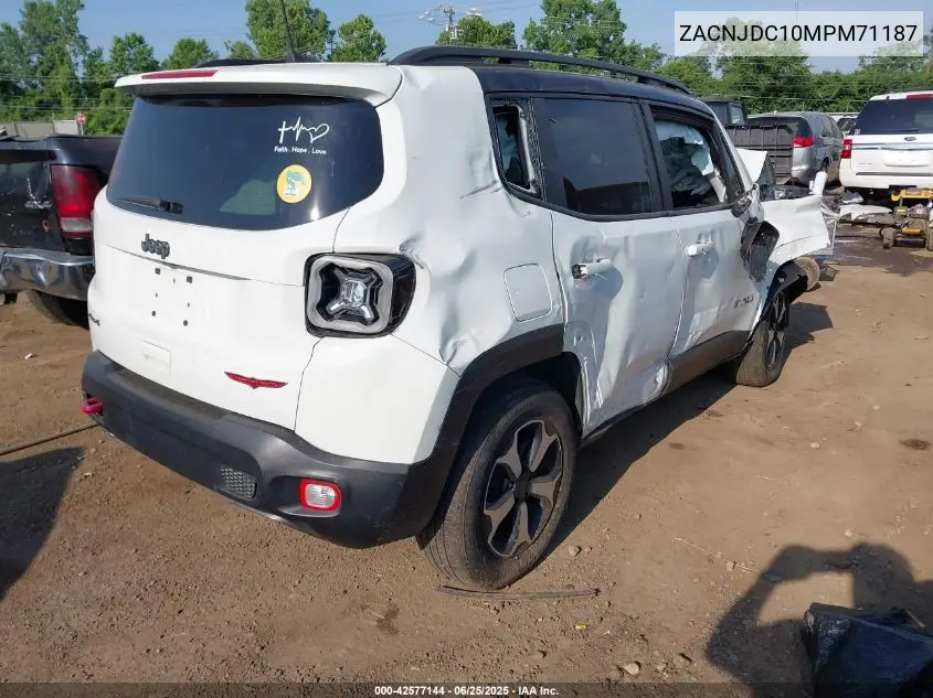 2021 Jeep Renegade Trailhawk VIN: ZACNJDC10MPM71187 Lot: 42577144