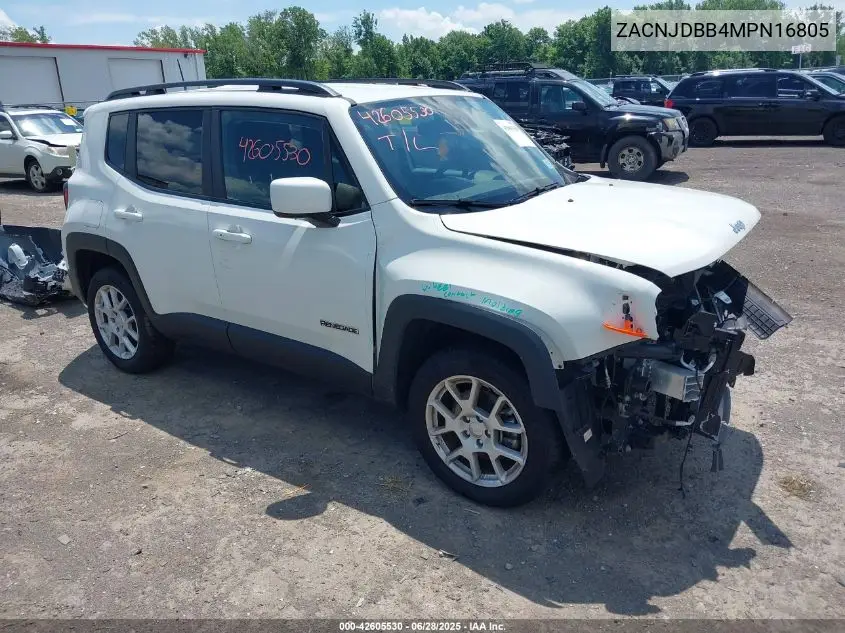 2021 Jeep Renegade Latitude 4X4 VIN: ZACNJDBB4MPN16805 Lot: 42605530