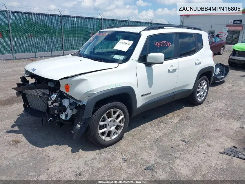2021 Jeep Renegade Latitude 4X4 VIN: ZACNJDBB4MPN16805 Lot: 42605530