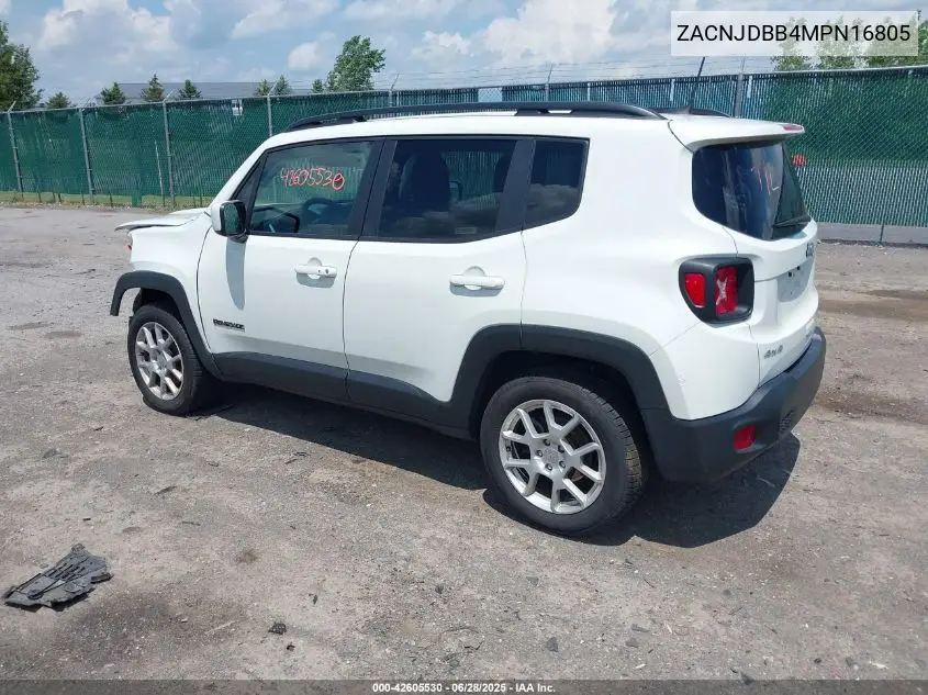 2021 Jeep Renegade Latitude 4X4 VIN: ZACNJDBB4MPN16805 Lot: 42605530