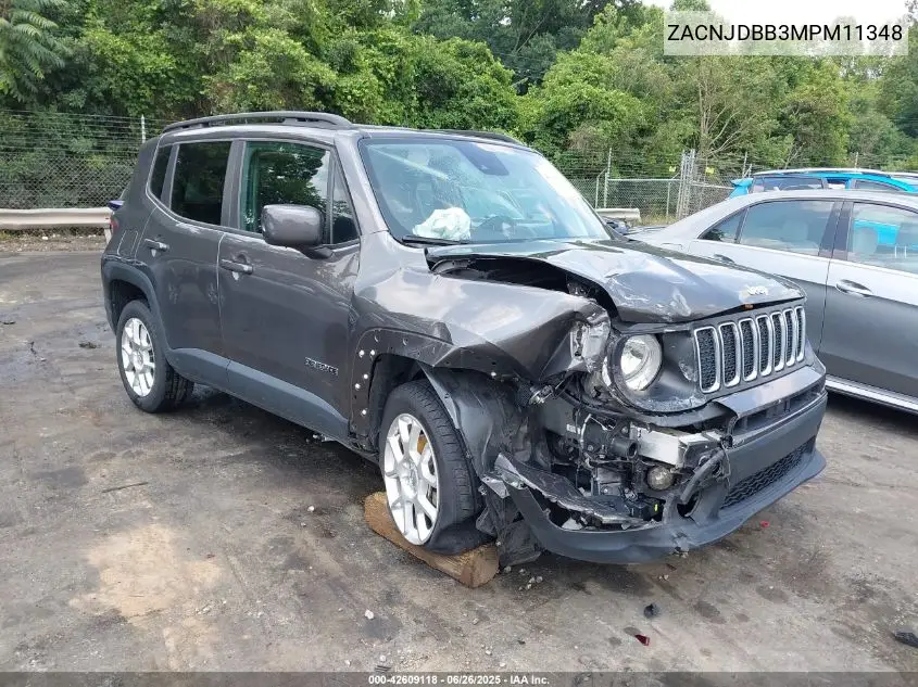 2021 Jeep Renegade Latitude 4X4 VIN: ZACNJDBB3MPM11348 Lot: 42609118