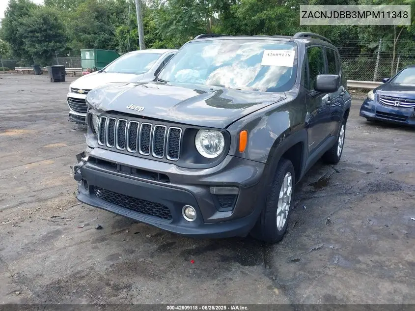 2021 Jeep Renegade Latitude 4X4 VIN: ZACNJDBB3MPM11348 Lot: 42609118
