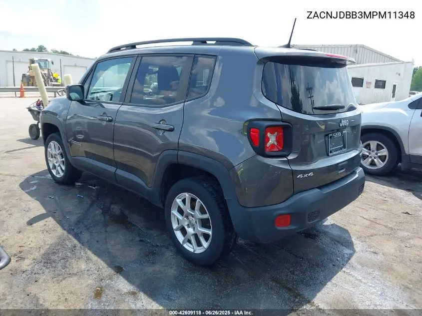 2021 Jeep Renegade Latitude 4X4 VIN: ZACNJDBB3MPM11348 Lot: 42609118