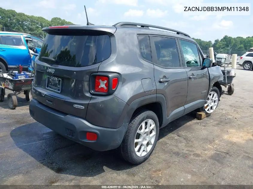 2021 Jeep Renegade Latitude 4X4 VIN: ZACNJDBB3MPM11348 Lot: 42609118