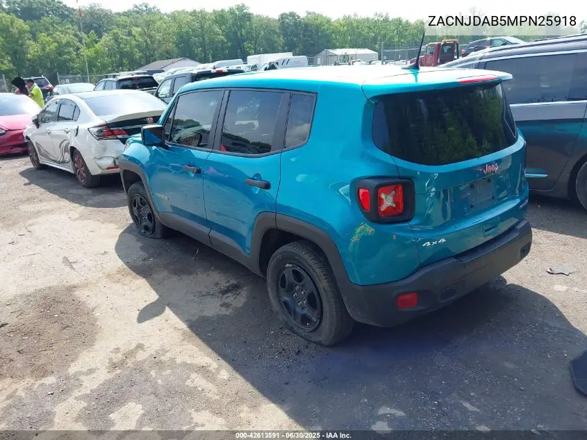 2021 Jeep Renegade Sport 4X4 VIN: ZACNJDAB5MPN25918 Lot: 42613591
