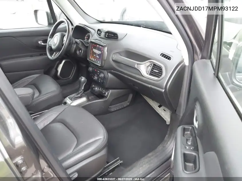 2021 Jeep Renegade Limited 4X4 VIN: ZACNJDD17MPM93122 Lot: 42623227