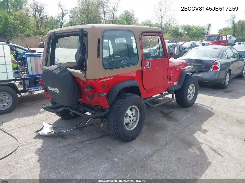1988 Jeep Wrangler Laredo VIN: 2BCCV8145JB517259 Lot: 42096230