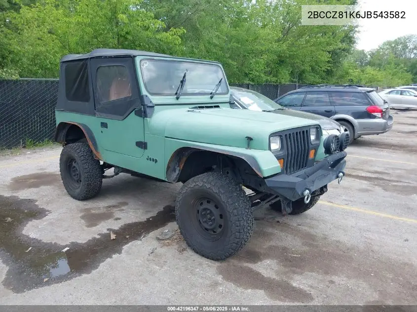 1988 Jeep Wrangler Sport VIN: 2BCCZ81K6JB543582 Lot: 42196347