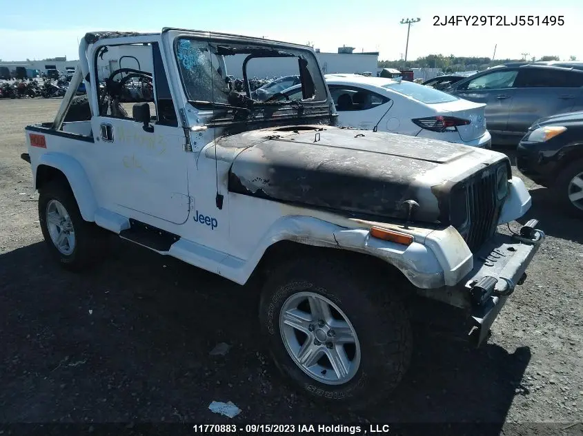 1990 Jeep Wrangler / Yj VIN: 2J4FY29T2LJ551495 Lot: 11770883