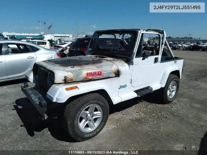 1990 Jeep Wrangler / Yj VIN: 2J4FY29T2LJ551495 Lot: 11770883