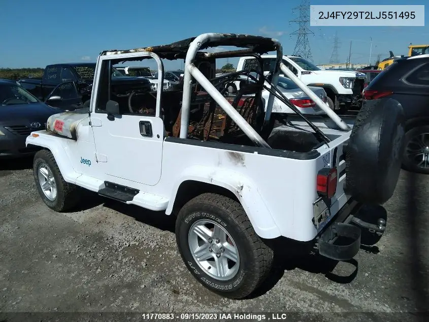 1990 Jeep Wrangler / Yj VIN: 2J4FY29T2LJ551495 Lot: 11770883