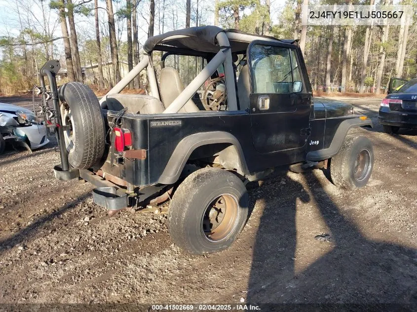 1990 Jeep Wrangler / Yj S VIN: 2J4FY19E1LJ505667 Lot: 41502669