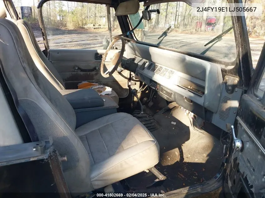 1990 Jeep Wrangler / Yj S VIN: 2J4FY19E1LJ505667 Lot: 41502669