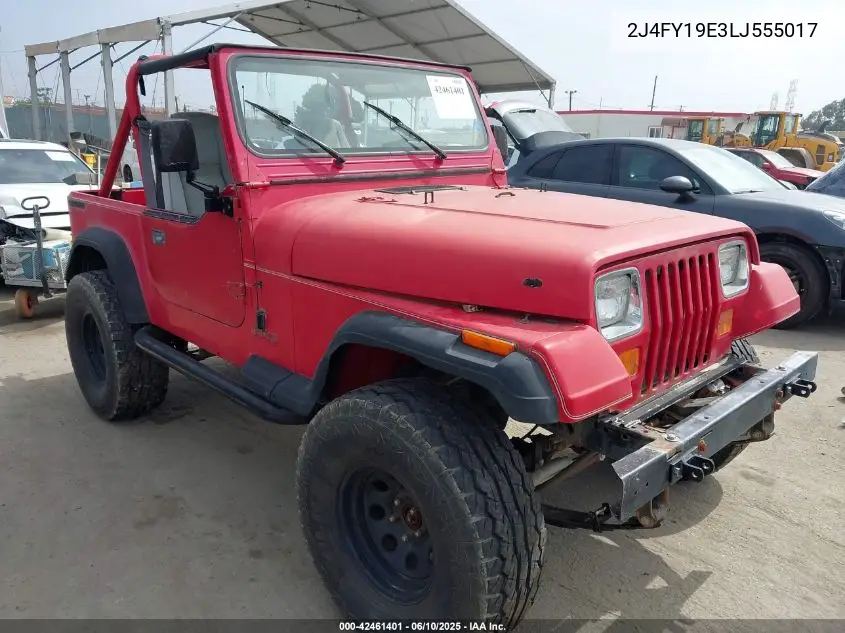 1990 Jeep Wrangler / Yj S VIN: 2J4FY19E3LJ555017 Lot: 42461401