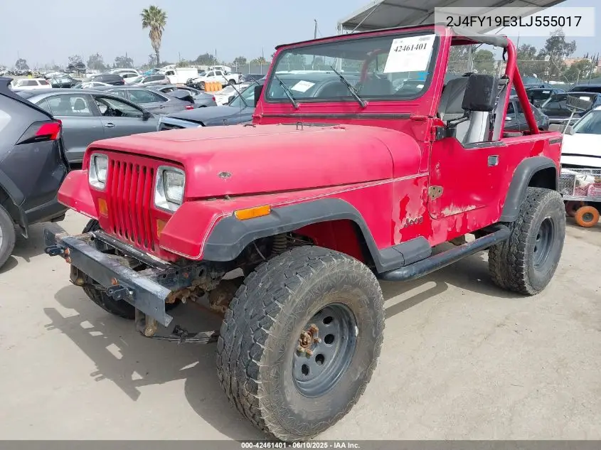1990 Jeep Wrangler / Yj S VIN: 2J4FY19E3LJ555017 Lot: 42461401