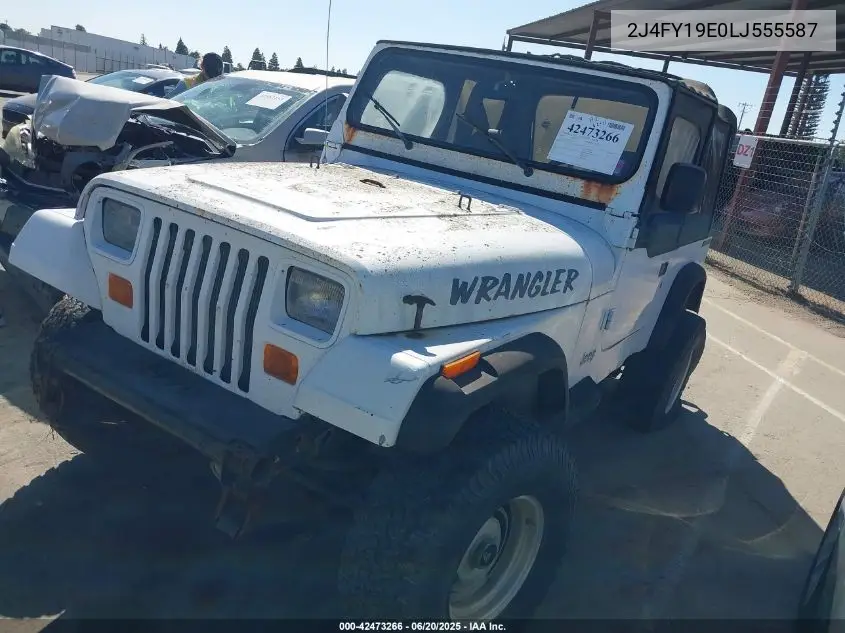 1990 Jeep Wrangler / Yj S VIN: 2J4FY19E0LJ555587 Lot: 42473266