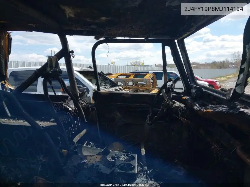 1991 Jeep Wrangler / Yj S VIN: 2J4FY19P8MJ114194 Lot: 42012783