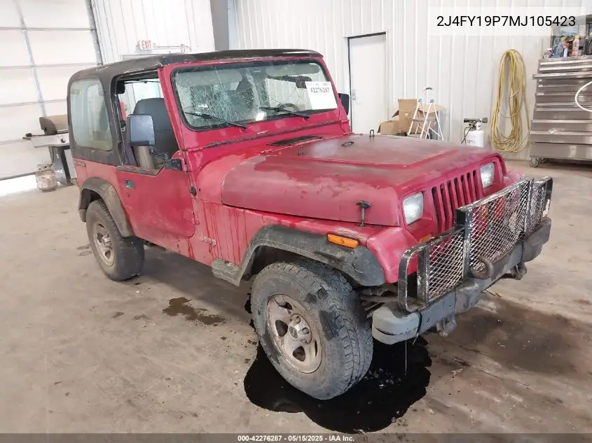 1991 Jeep Wrangler / Yj S VIN: 2J4FY19P7MJ105423 Lot: 42276287