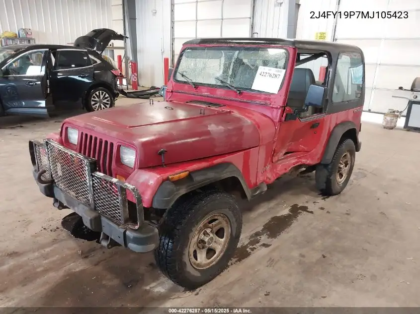 1991 Jeep Wrangler / Yj S VIN: 2J4FY19P7MJ105423 Lot: 42276287