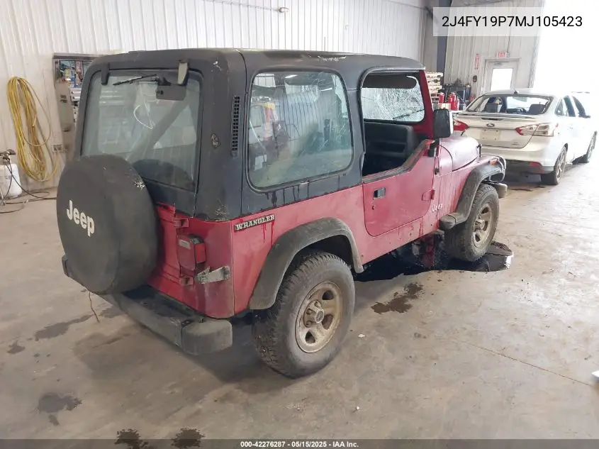 1991 Jeep Wrangler / Yj S VIN: 2J4FY19P7MJ105423 Lot: 42276287