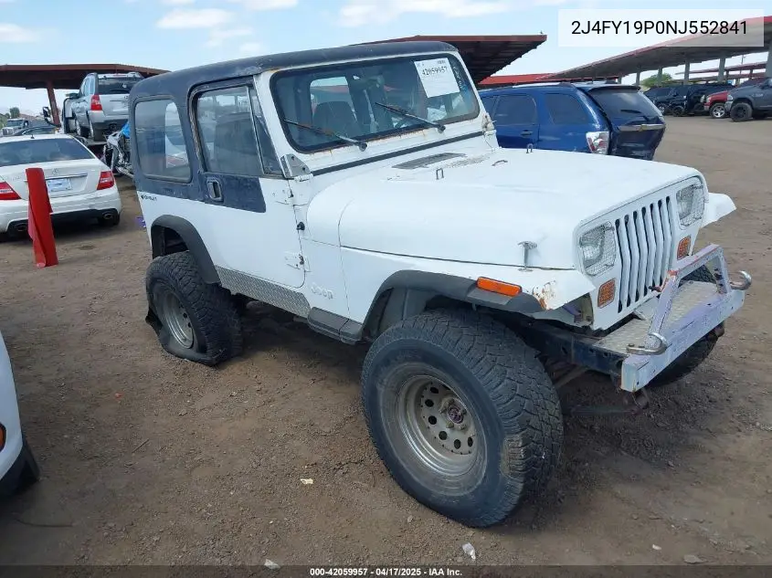 1992 Jeep Wrangler / Yj S VIN: 2J4FY19P0NJ552841 Lot: 42059957