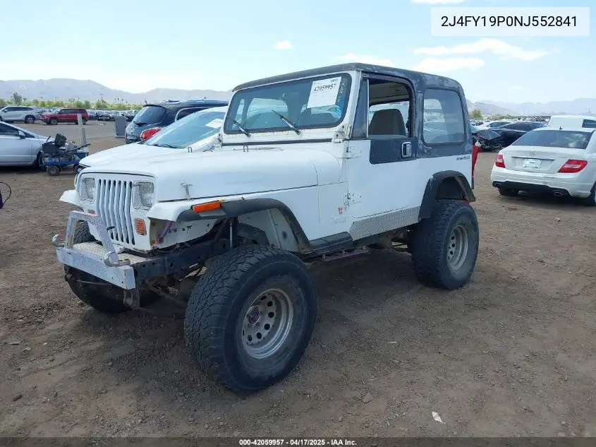 1992 Jeep Wrangler / Yj S VIN: 2J4FY19P0NJ552841 Lot: 42059957