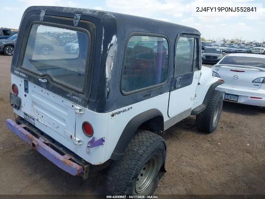 1992 Jeep Wrangler / Yj S VIN: 2J4FY19P0NJ552841 Lot: 42059957