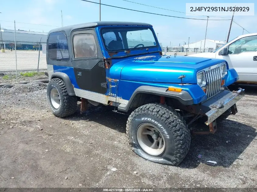 1992 Jeep Wrangler / Yj VIN: 2J4FY29S1NJ528929 Lot: 42173108