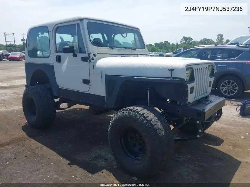 1992 Jeep Wrangler / Yj S VIN: 2J4FY19P7NJ537236 Lot: 42513071
