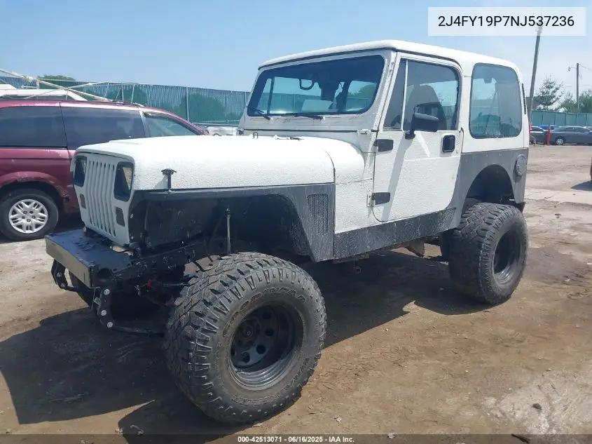 1992 Jeep Wrangler / Yj S VIN: 2J4FY19P7NJ537236 Lot: 42513071