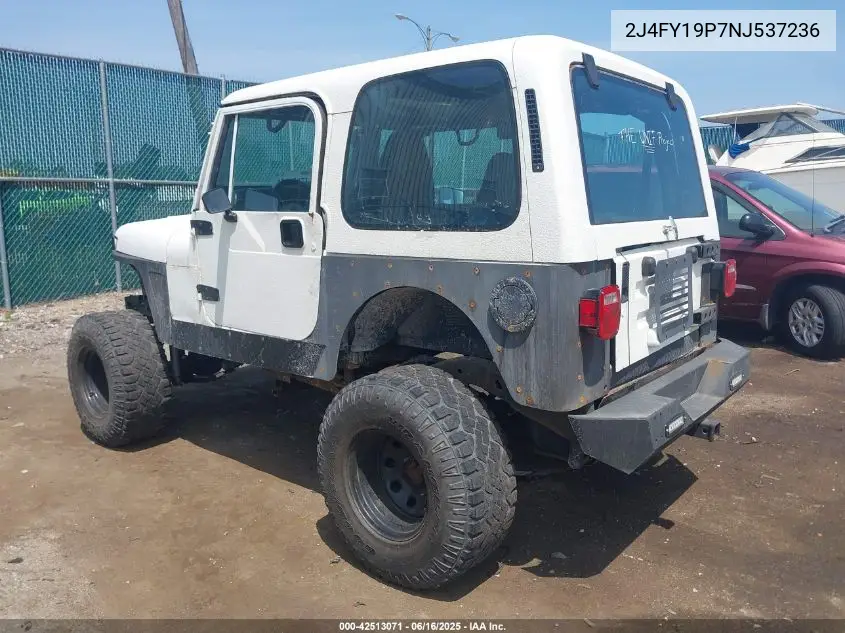 1992 Jeep Wrangler / Yj S VIN: 2J4FY19P7NJ537236 Lot: 42513071