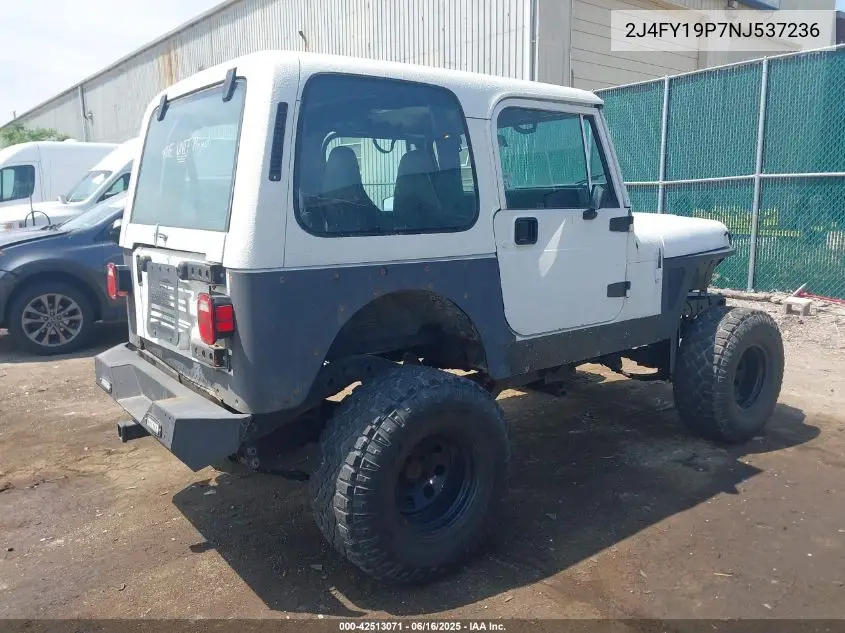 1992 Jeep Wrangler / Yj S VIN: 2J4FY19P7NJ537236 Lot: 42513071