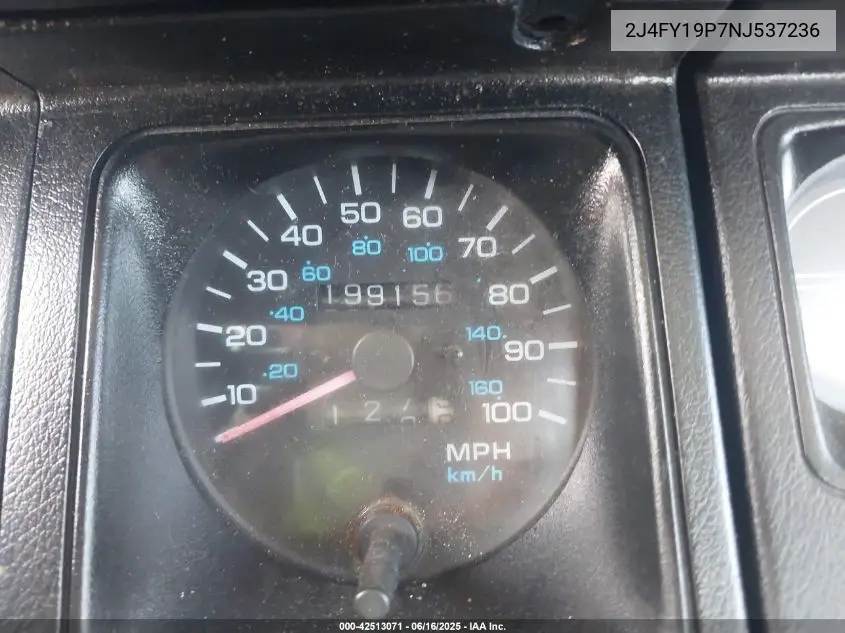 1992 Jeep Wrangler / Yj S VIN: 2J4FY19P7NJ537236 Lot: 42513071