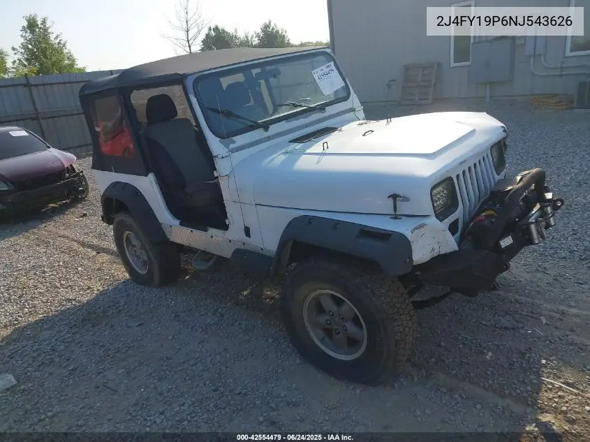 1992 Jeep Wrangler / Yj S VIN: 2J4FY19P6NJ543626 Lot: 42554479