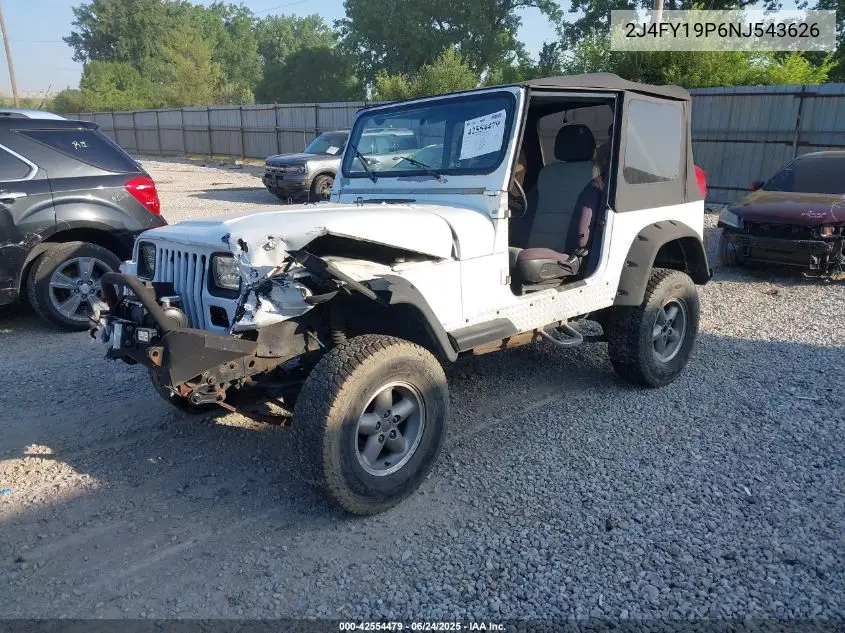 1992 Jeep Wrangler / Yj S VIN: 2J4FY19P6NJ543626 Lot: 42554479
