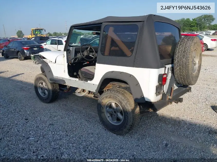 1992 Jeep Wrangler / Yj S VIN: 2J4FY19P6NJ543626 Lot: 42554479