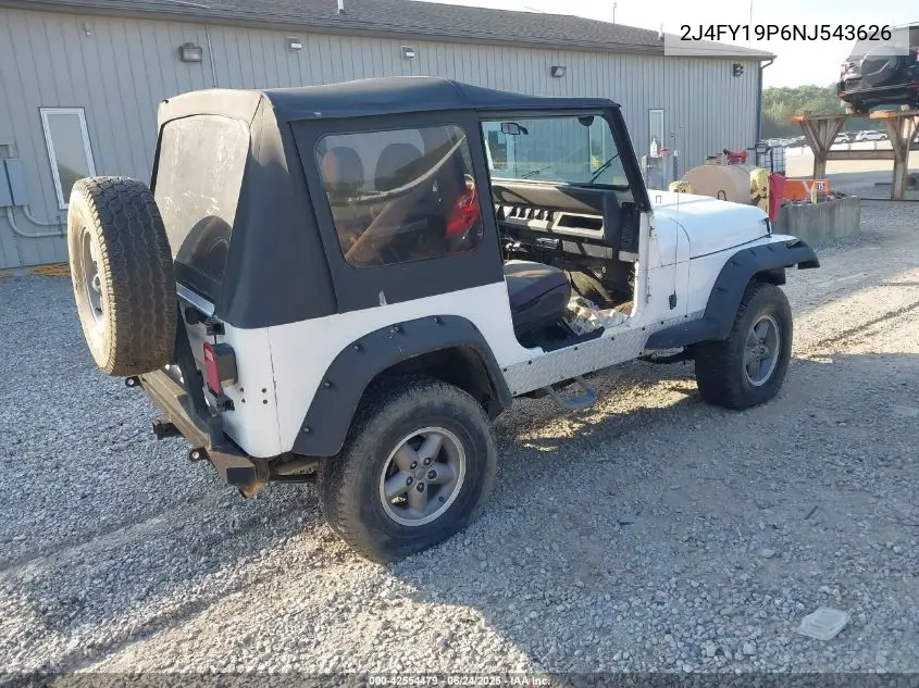 1992 Jeep Wrangler / Yj S VIN: 2J4FY19P6NJ543626 Lot: 42554479