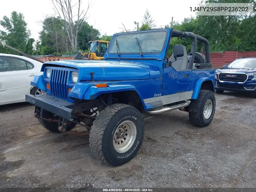 1993 Jeep Wrangler / Yj VIN: 1J4FY29S8PP236202 Lot: 42625352