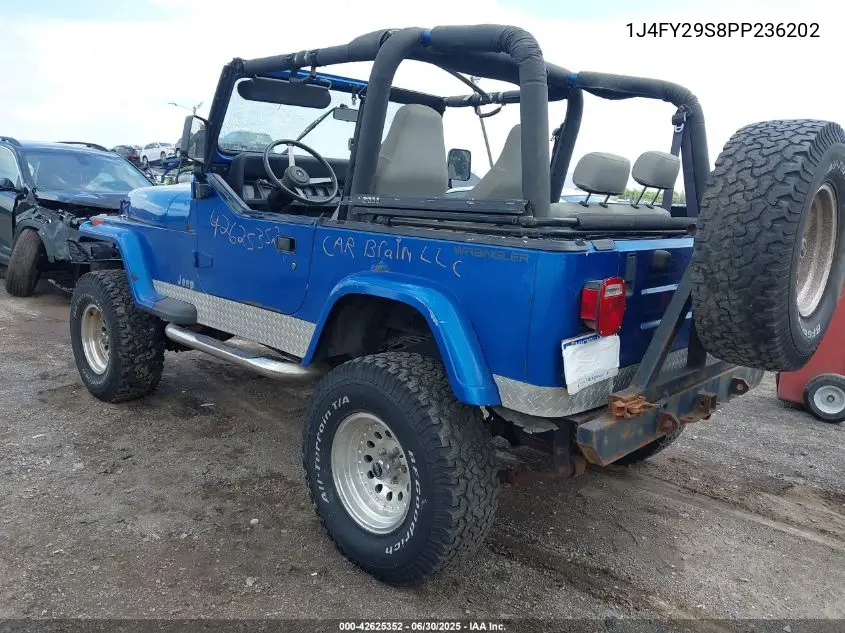 1993 Jeep Wrangler / Yj VIN: 1J4FY29S8PP236202 Lot: 42625352