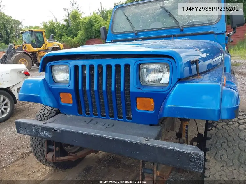 1993 Jeep Wrangler / Yj VIN: 1J4FY29S8PP236202 Lot: 42625352
