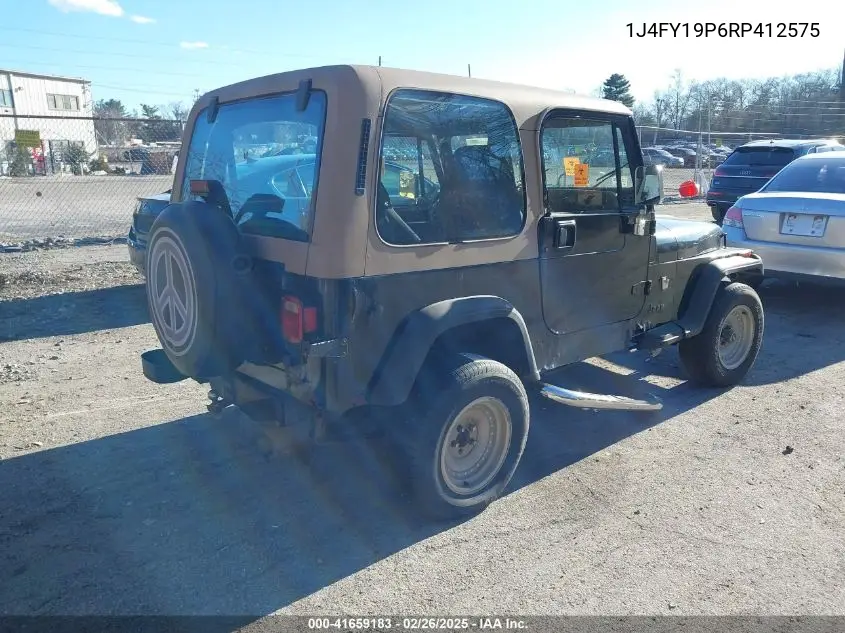 1994 Jeep Wrangler / Yj S VIN: 1J4FY19P6RP412575 Lot: 41659183