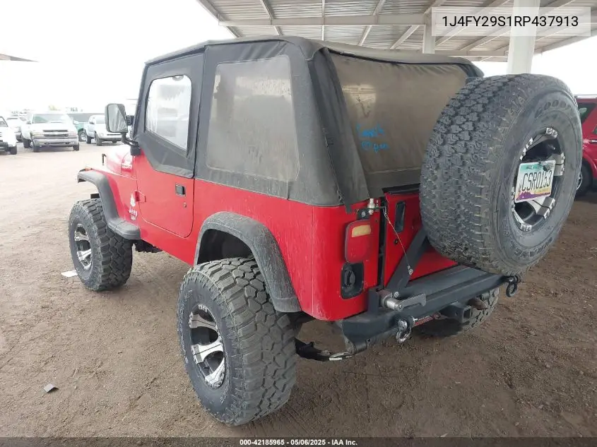1994 Jeep Wrangler / Yj Se VIN: 1J4FY29S1RP437913 Lot: 42185965